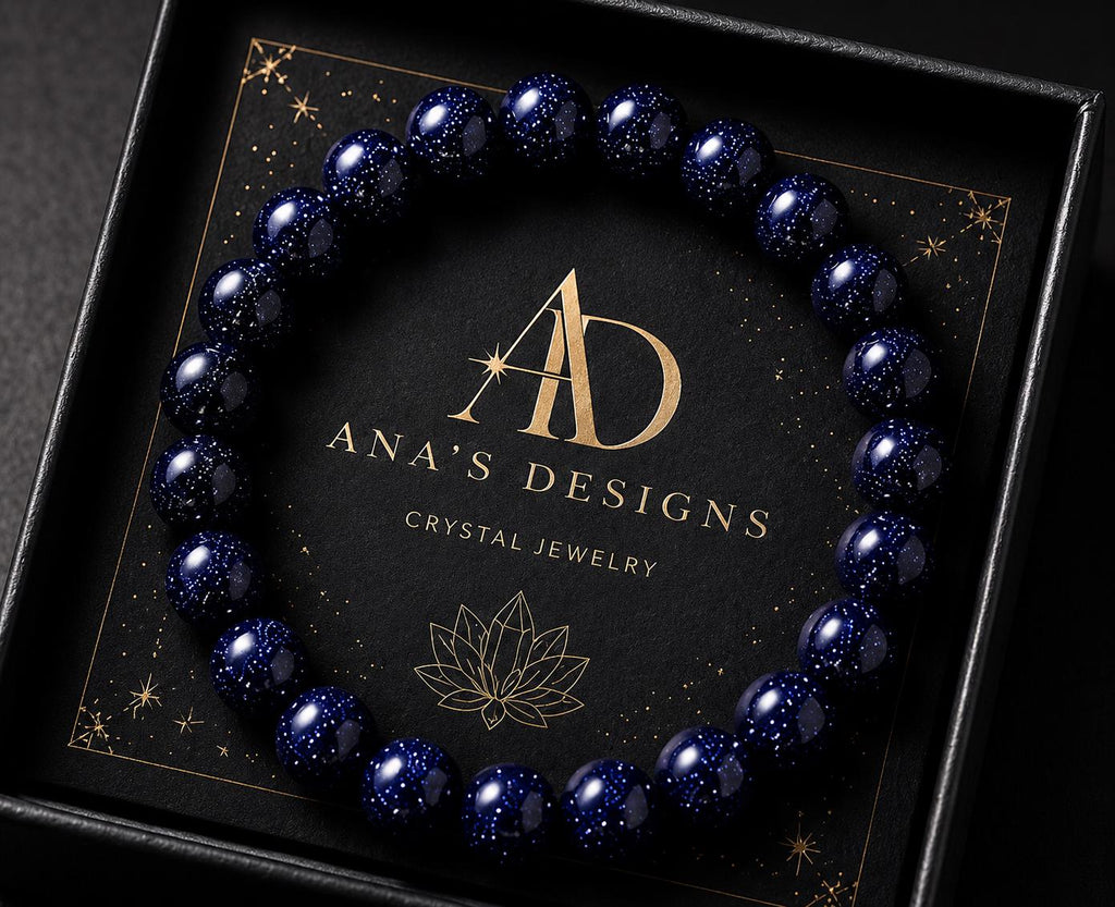 Cosmic Midnight Blue Goldstone 8 mm Crystal Bracelet