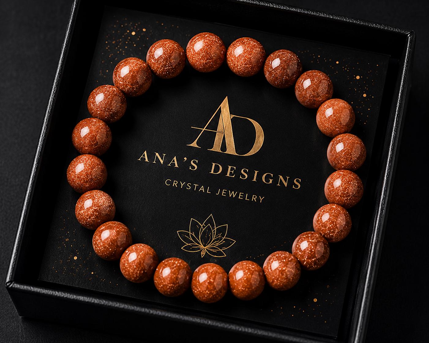 Starlit Ember Goldstone Crystal Bracelet Collection