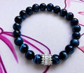 Dark Blue Tiger Eye Bracelet | 8mm