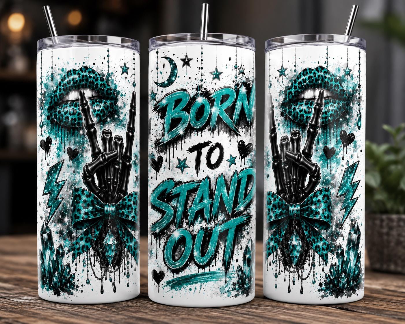 Gothic Skeleton Tumbler | Manifest Dreams, Kindness Free | Sublimation Print