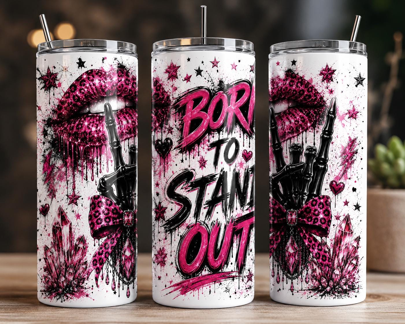 Gothic Skeleton Tumbler | Manifest Dreams, Kindness Free | Sublimation Print