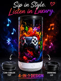 16 oz Gaming Bluetooth Speaker Tumbler | RGB Controller Can Cooler Cup | Insulated Travel Mug
