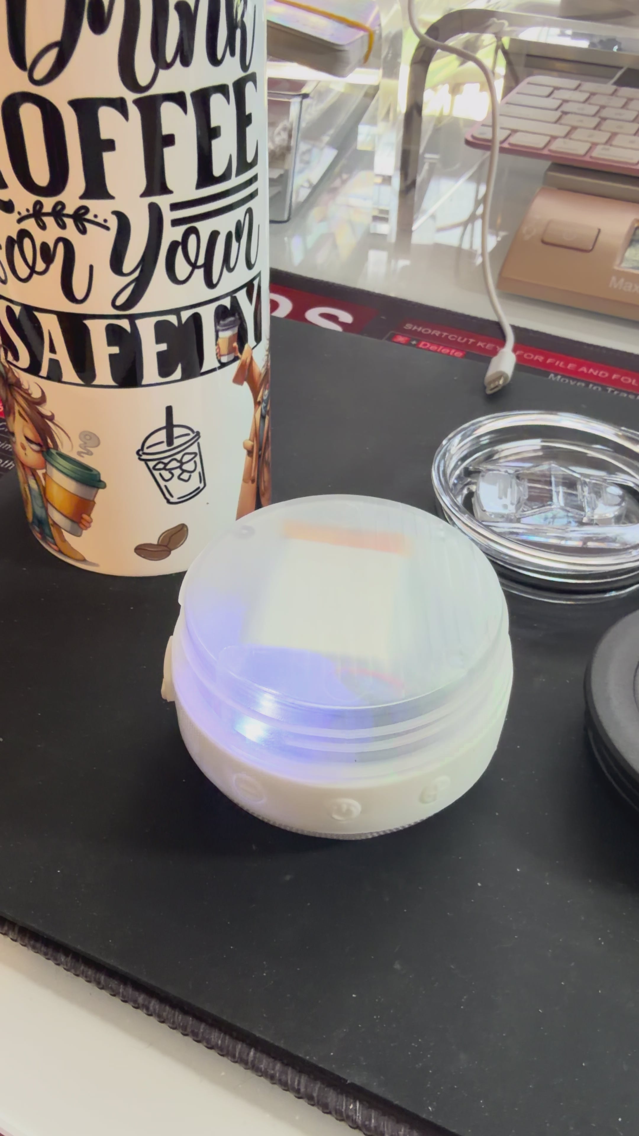 20 oz Coffee Lover Skinny Tumbler with Bluetooth Speaker