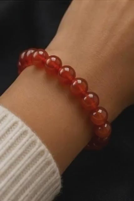 Ember Soul  8mm Carnelian Crystal Bracelet