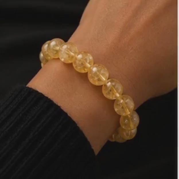 Golden Manifestation 8mm Citrine Crystal Bracelet