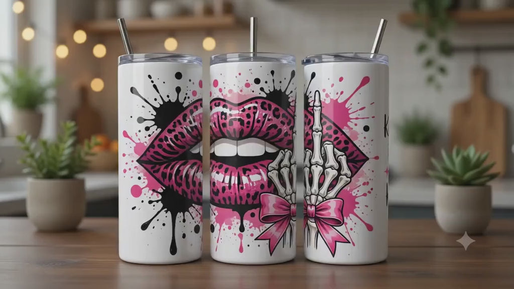 Gothic Skeleton Tumbler | Manifest Dreams, Kindness Free | Sublimation Print