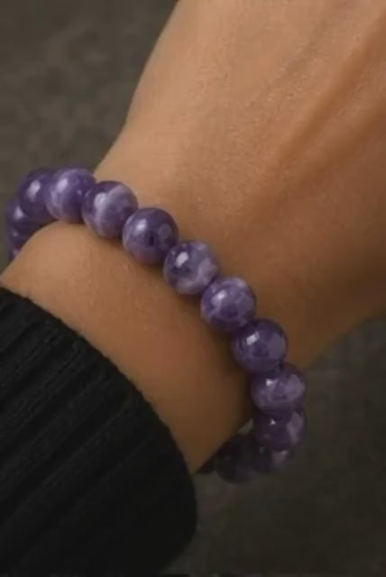 Moonlit Serenity 8mm Amethyst Crystal Bracelet