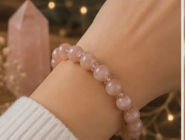 Solar Bloom 8mm Sunstone Crystal Bracelet