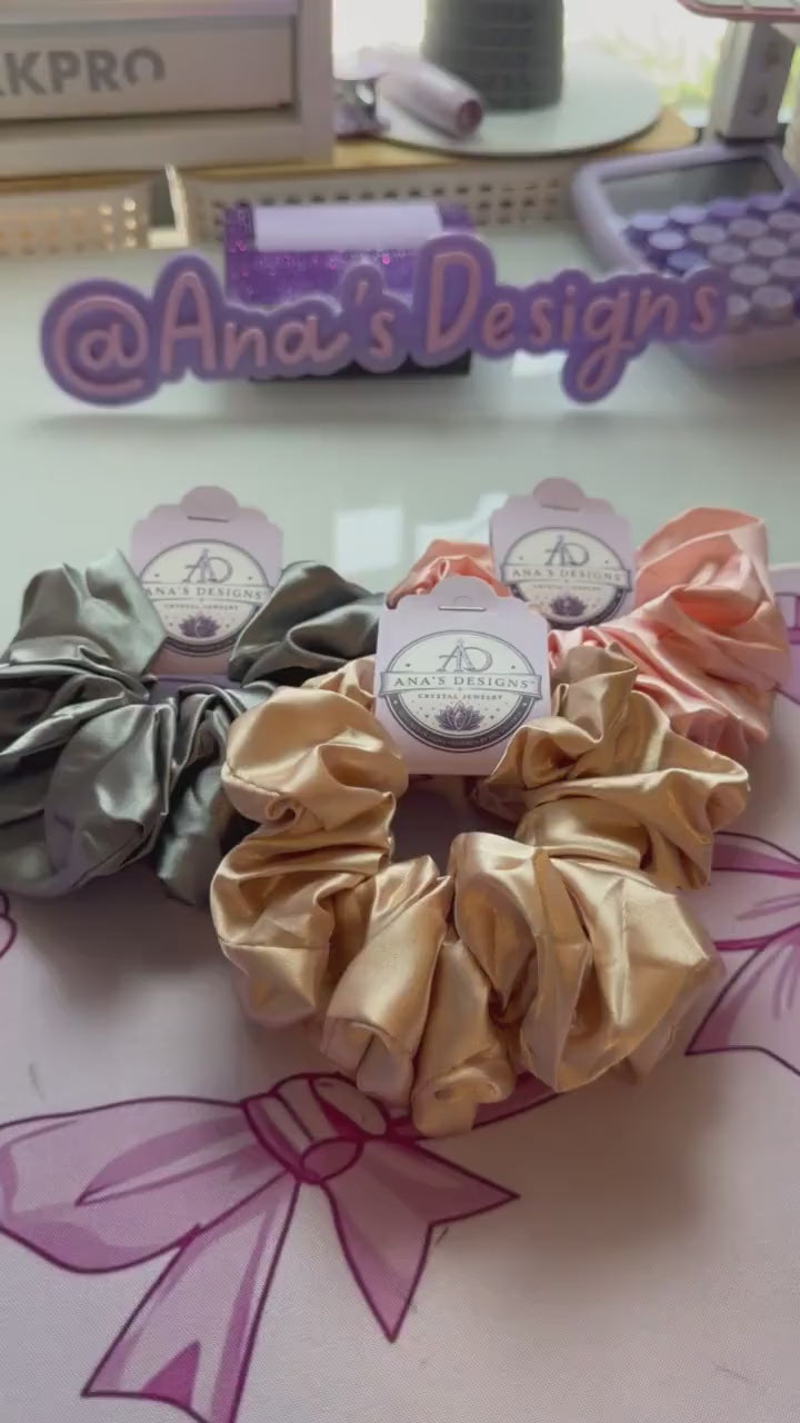 Medium Satin Scrunchie | Luxury Hair Accessory, Gentle Ponytail Holder